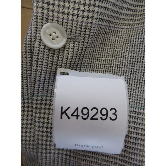 VINTAGE Burberry Sport Coat 40 Blazer Windowpane Houndstooth Jacket - Picture 13 of 13